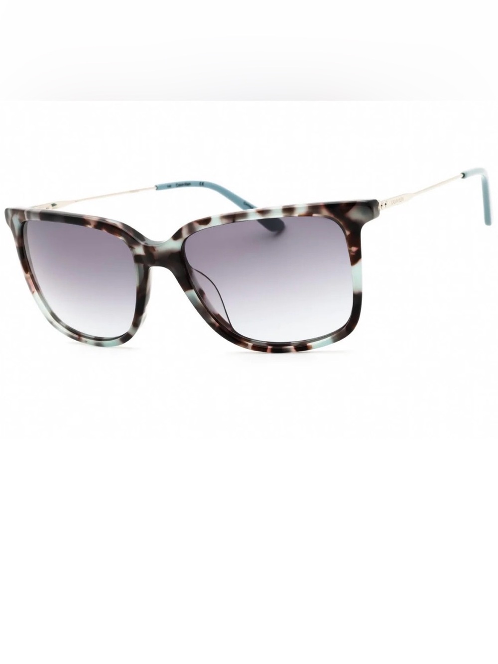 NWT Calvin Klein CK19702SG Sunglasses Light Blue Tortoise